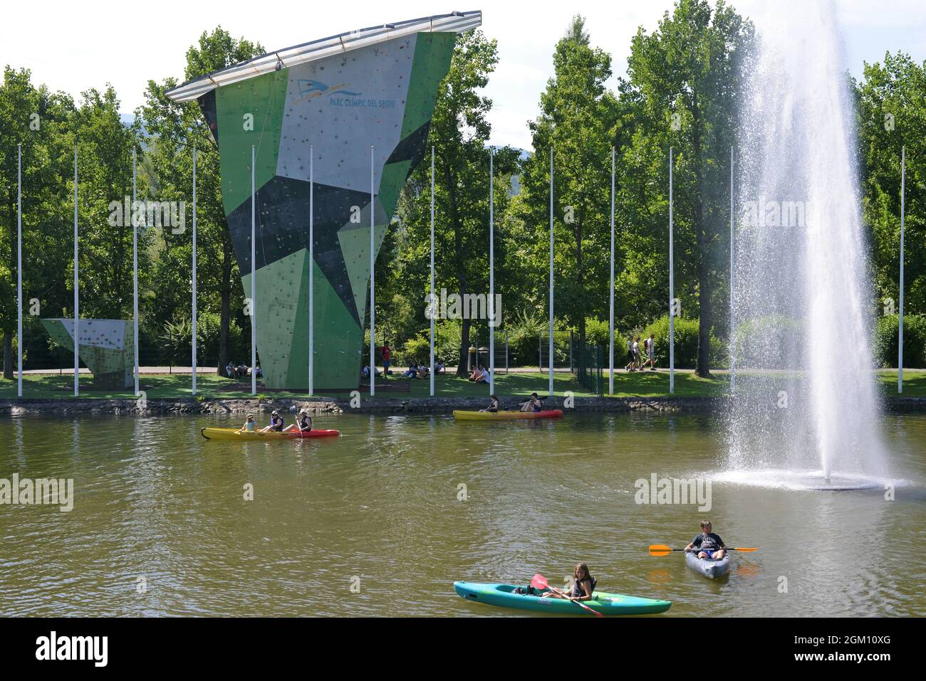 Der Olympiapark Segre befindet sich in der Stadt La Seo de Urgel in der Provinz Lerida, Katalonien, Spanien Stockfoto