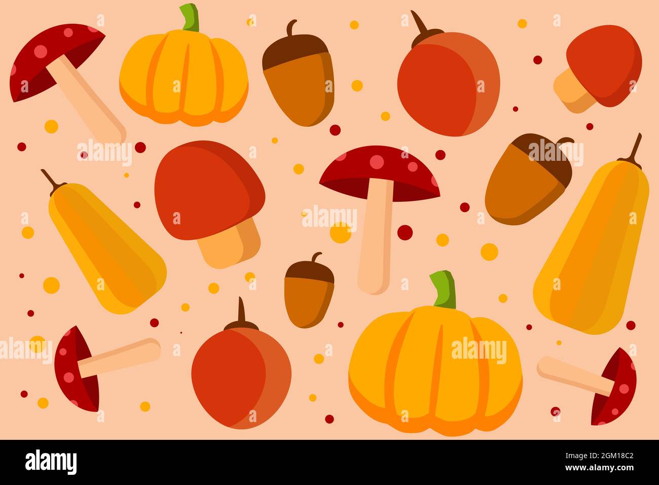 Herbstmuster mit Fruchtherbst und Pilzen Stock Vektor