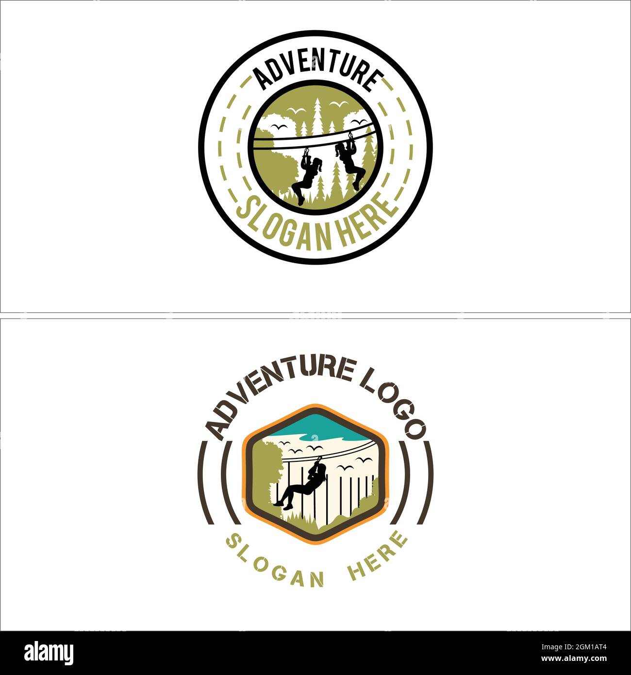 Logo-Design für Abenteuer im Outbound-Stil Stock Vektor