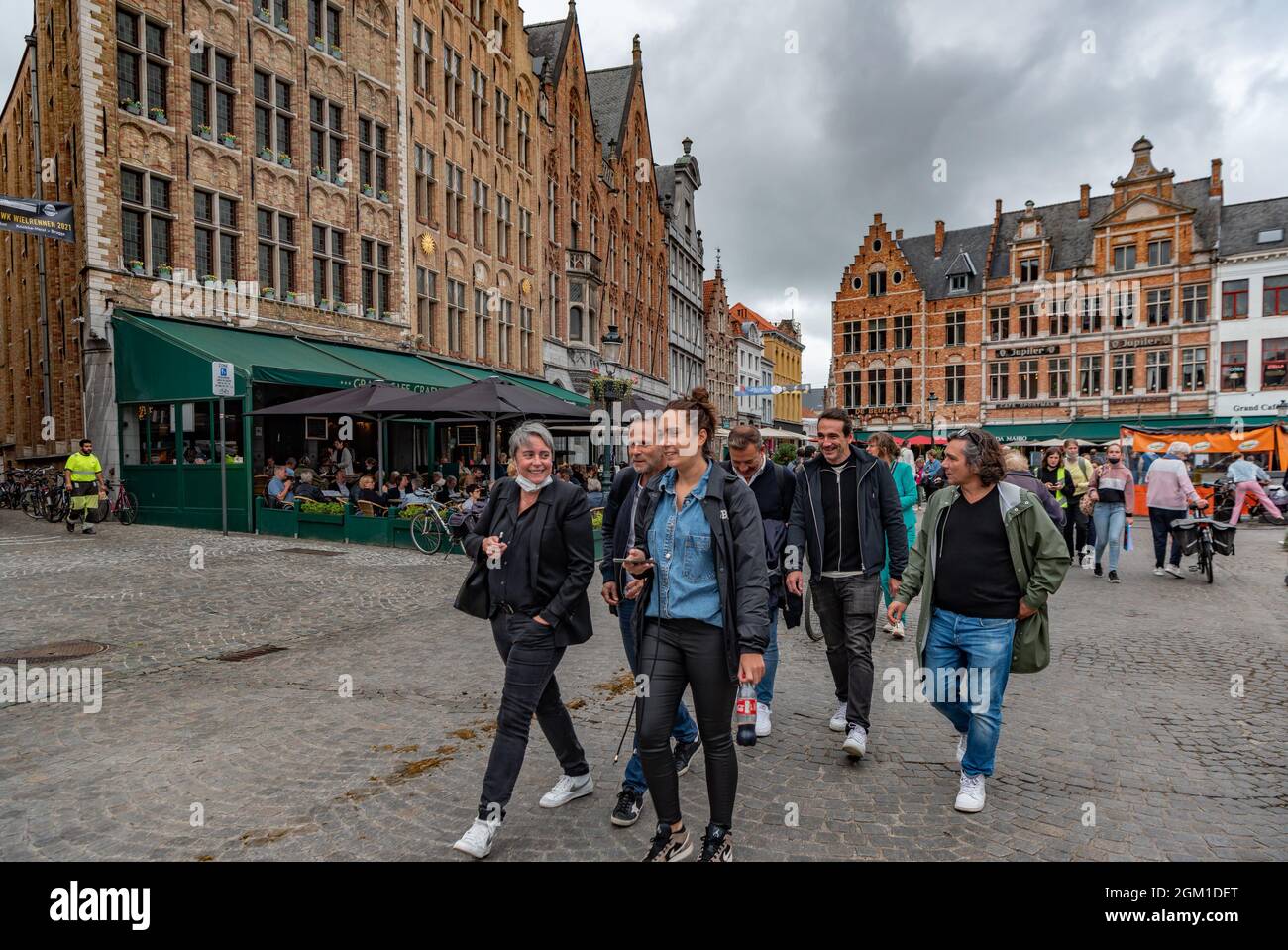 Market, Brugge-Bruges, Belgien Stockfoto