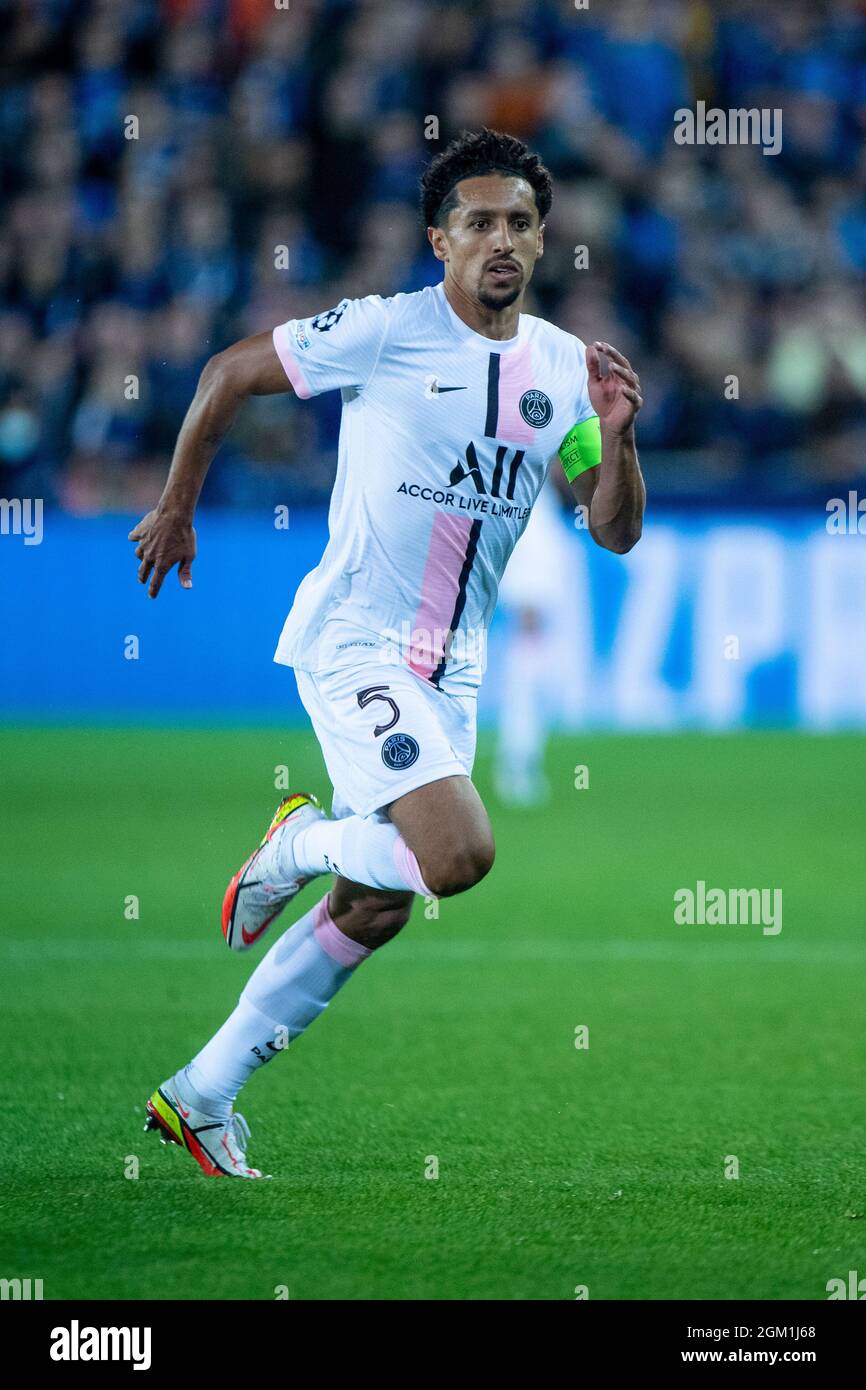 BRÜGGE, BELGIEN - 15. SEPTEMBER: Marquinhos von Paris Saint-Germain während der UEFA Champions League-Gruppe Ein Spiel zwischen dem Club Brügge KV und Paris Sain Stockfoto