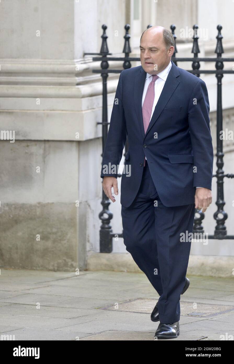 Ben Wallace MP - Verteidigungsminister - kam in der Downing Street an, während einer Umbesetzung, bei der er seinen Job behielt. September 2021 Stockfoto