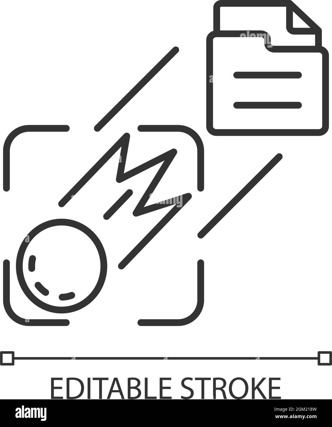 Senden von Bildern von Raum linearen Symbol Stock Vektor