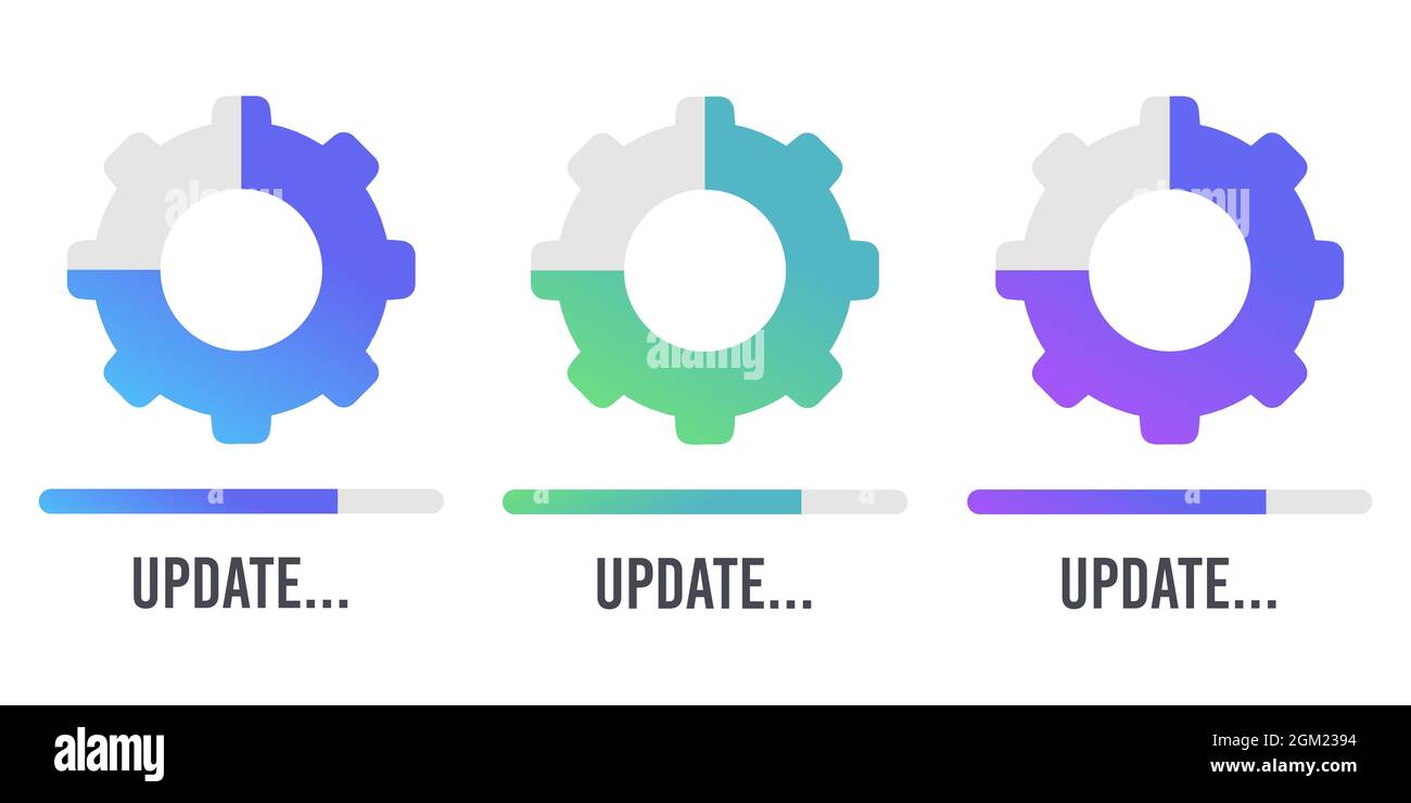 System Software Update und Upgrade. Ladevorgang angezeigt. Vector Illustration. Stock Vektor