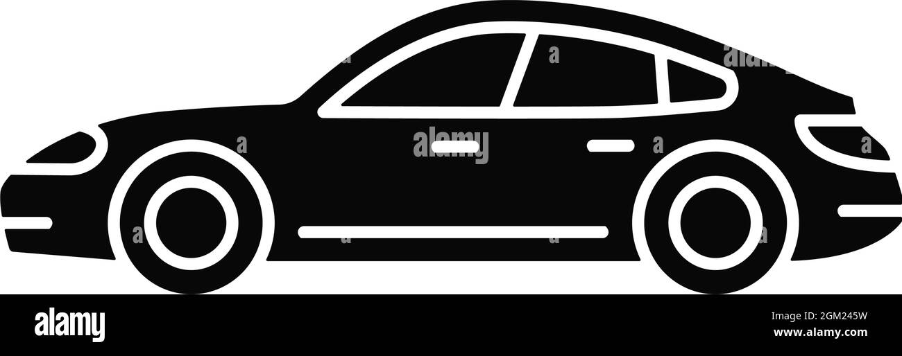 Sportlimousine mit schwarzem Glyphen-Symbol Stock Vektor