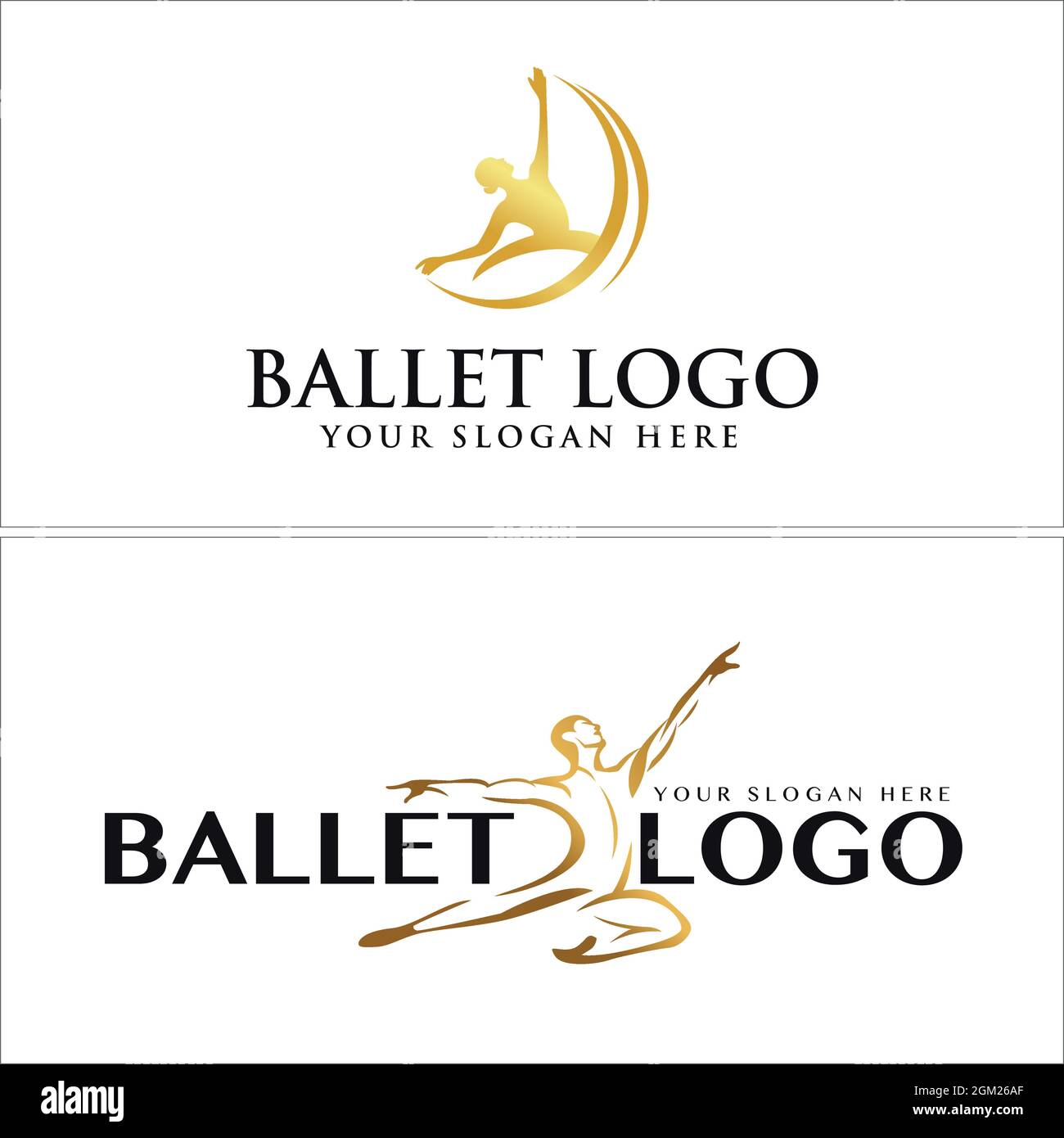Design mit Logo der Ballettschule Stock Vektor