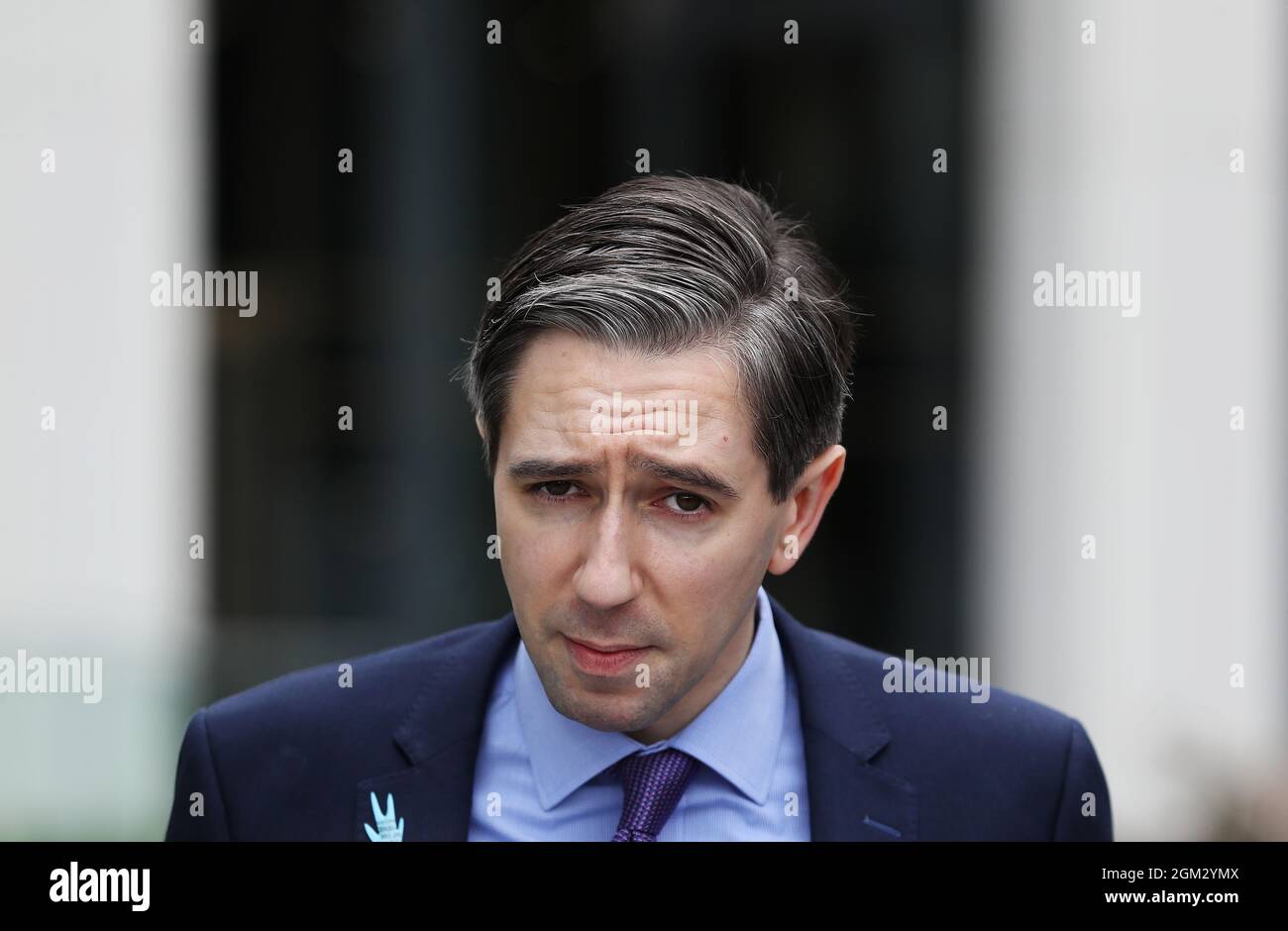 Simon Harris, Minister für Weiterbildung und Hochschulbildung, besuchte den Campus der Technological University Dublin in Grangegorman, wo Tausende von Studenten neue Einrichtungen nutzen werden. Bilddatum: Donnerstag, 16. September 2021. Regierungsminister Simon Harris hat das Auslaufen von Informationen aus dem Kabinett bestritten und beschuldigt die Sinn Fein TD, die den Vorwurf gemacht hat, das Dail-Privileg missbraucht zu haben. Stockfoto