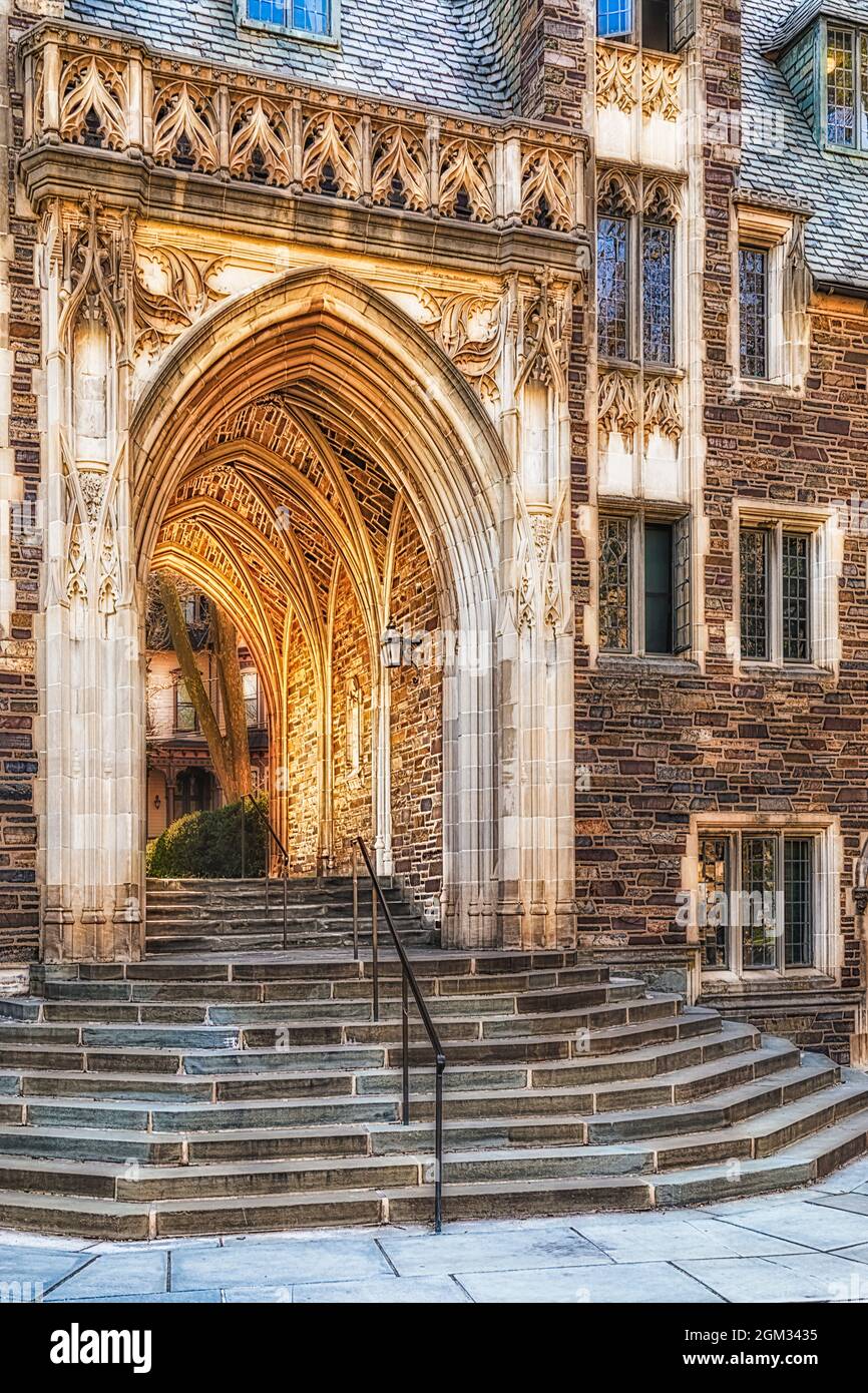 Princeton University Lockhar Halle Schlafsäle - Lockhar Halle Wohnheim Gebäude in der Stiftskirche gotischen Architektur Stil Ivy League Universität Princeton Loca Stockfoto