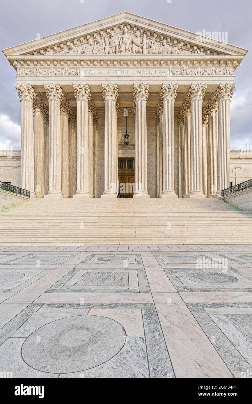 SCOTUS Equal Justice DC - Oberster Gerichtshof der Vereinigten Staaten in Washington DC. Das höchste Bundesgericht der Vereinigten Staaten mit seinem neoklassischen ar Stockfoto