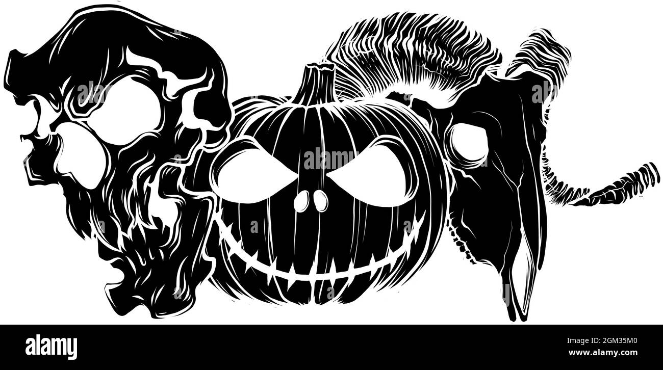vektor-Illustration halloween Silhouette auf weißem Hintergrund Stock Vektor