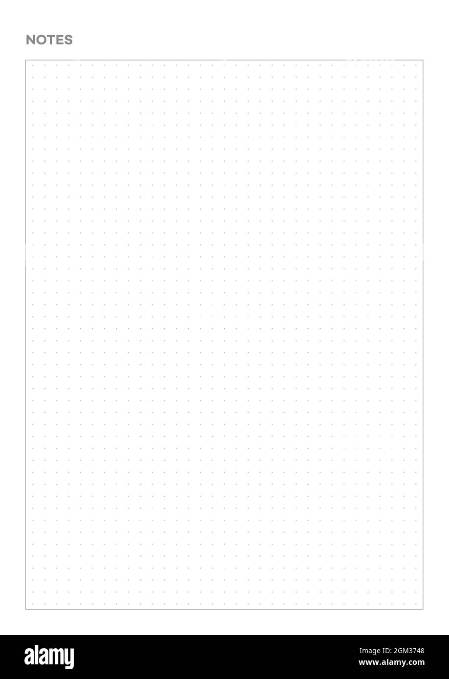 Abbildung der Dot-Dokumentvorlage für Memo, Terminplan, Planer, Tagebuch usw. Stockfoto