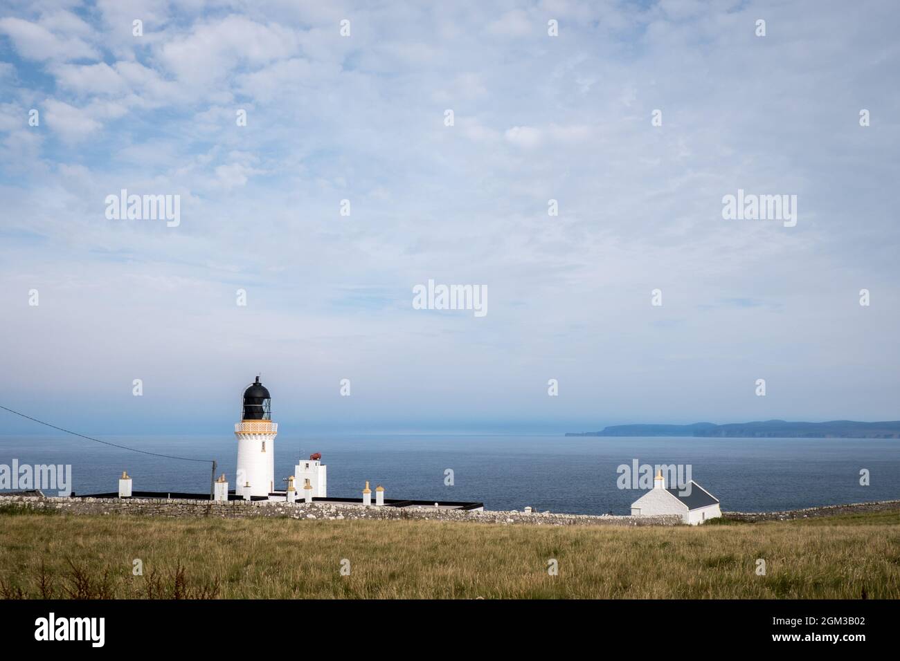 Leuchtturm in Dunnet Head, Schottland Stockfoto