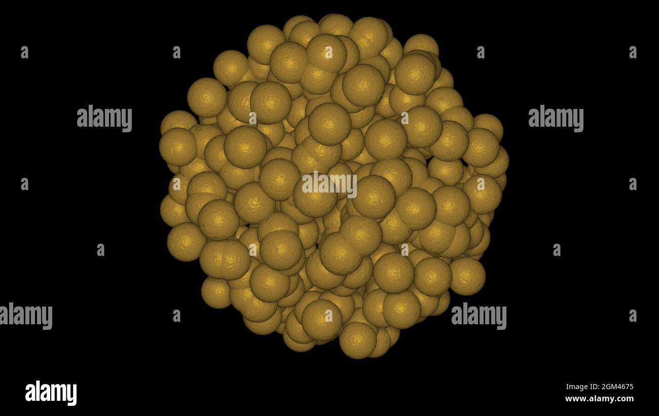 Cluster von Kugeln , Nanosphären . 3D-Rendering-Illustration Stockfoto
