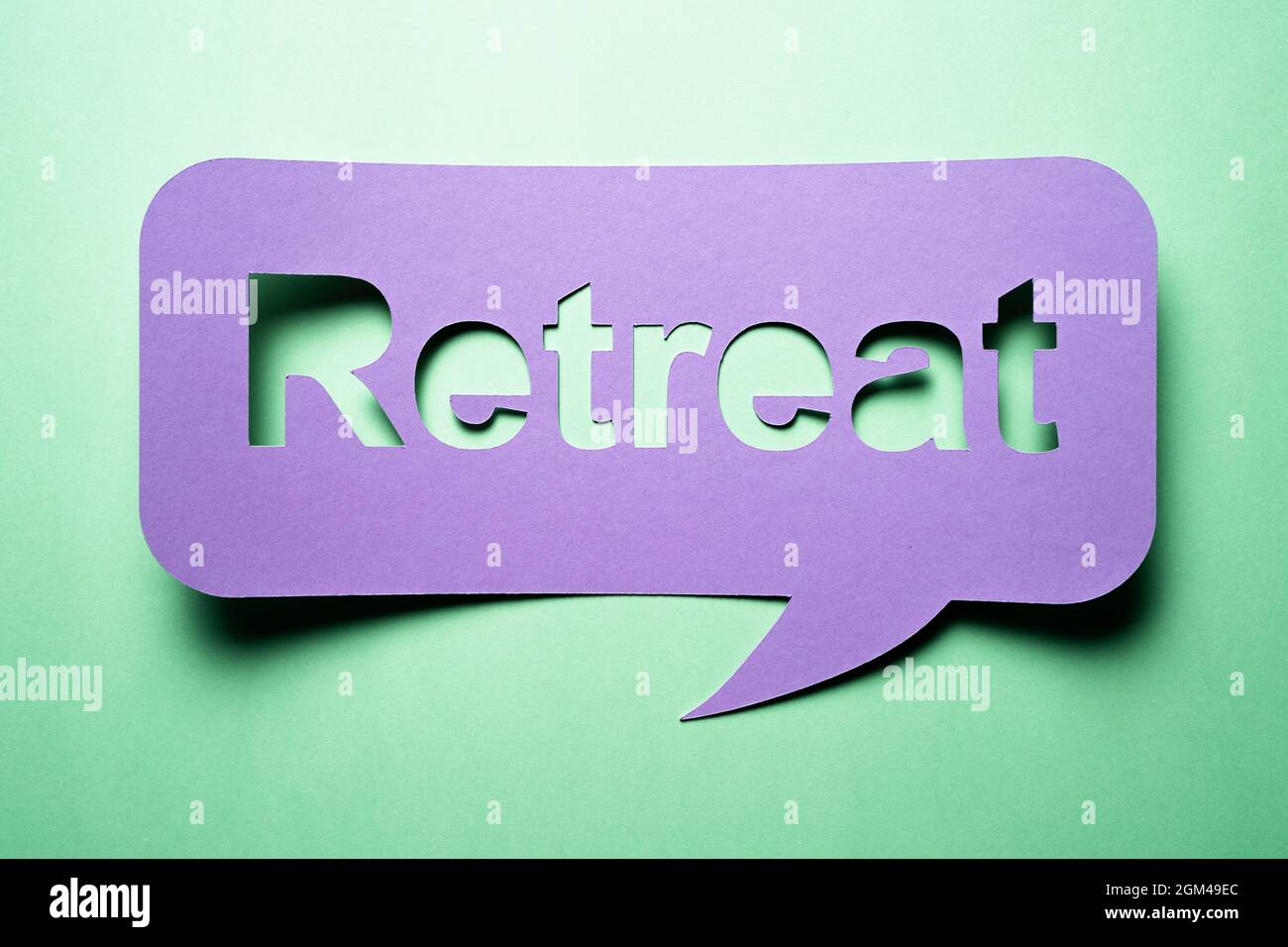 Retreat, Wellness-Lifestyle Und Vacation Speech Bubble Stockfoto