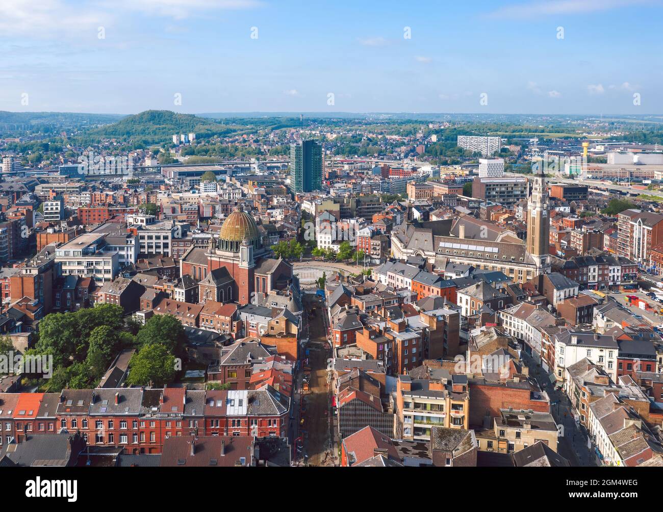 Panoramablick über die Altstadt von Charleroi, Belgien Stockfoto