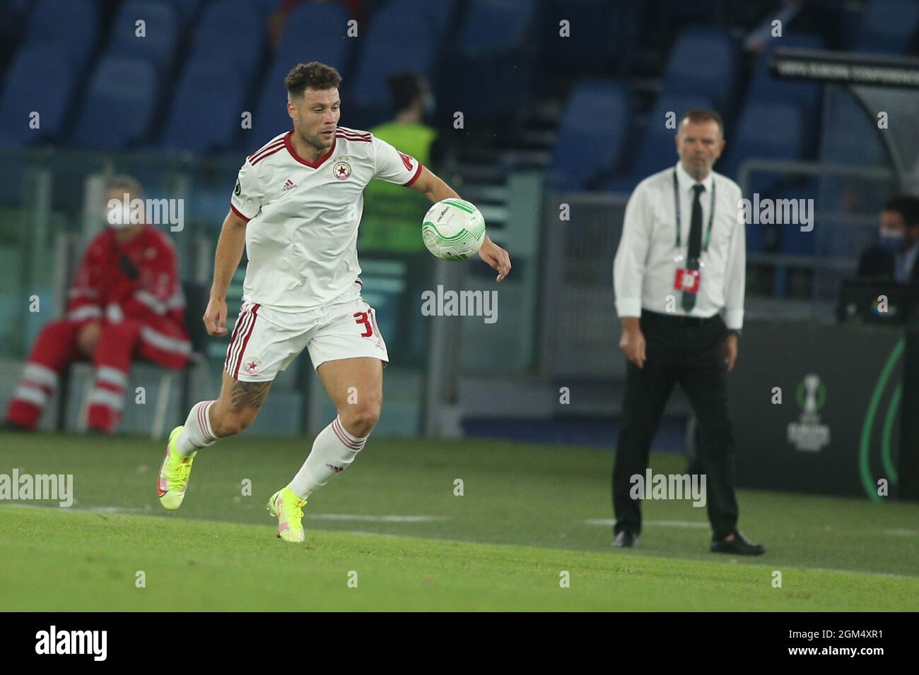 Roma, Italien. September 2021. ROM, Italien - 16.09.2021: WILDSHUT (CSKA) im Einsatz während der UEFA Europe Conference League, einem Fußballspiel der Gruppe C zwischen AS Roma und CSKA Sofia im Olympiastadion in Rom. Kredit: Unabhängige Fotoagentur/Alamy Live Nachrichten Stockfoto