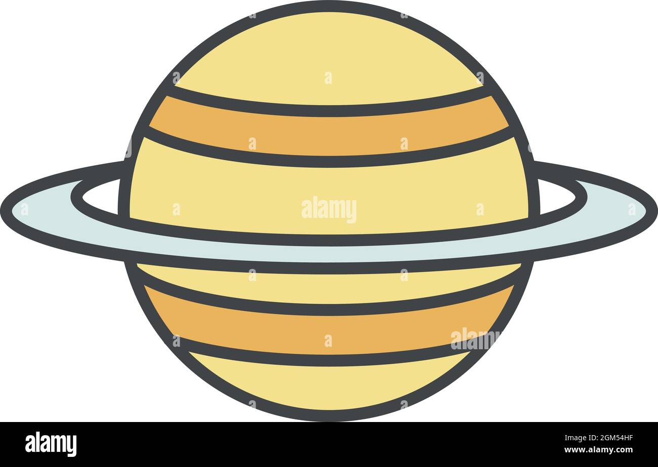 Saturn-Planet-Symbol. Umriss saturn Planet Vektor Symbol Farbe flach  isoliert auf weiß Stock-Vektorgrafik - Alamy