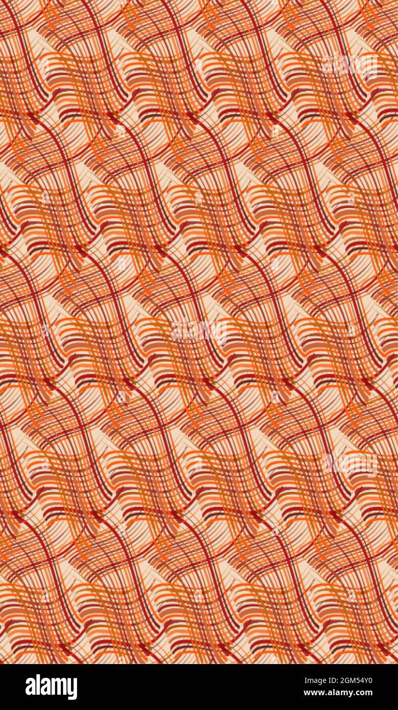 Nahtloses afrikanisches Muster textiler Hintergrund, Print Stoff, ethnisch handgefertigtes Ornament, Tribal gestreifte Motive. Vektor Afro-Textur, Pareo Wickelkleid Stock Vektor