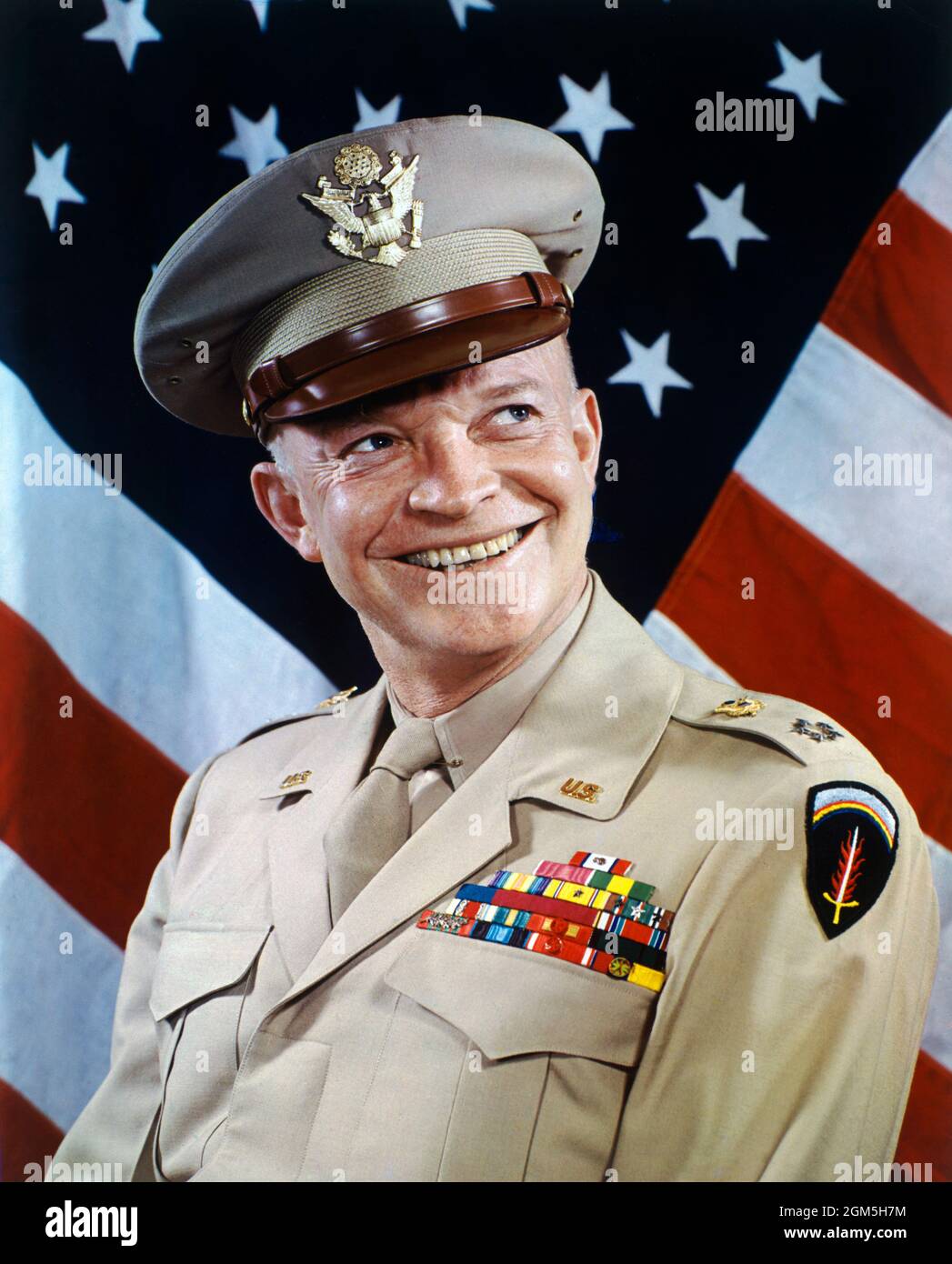 General Dwight D. Eisenhower (1890-1969), Kopf und Schultern Porträt in Militäruniform, Harry Warnecke, Robert F. Cranston, 1945 Stockfoto