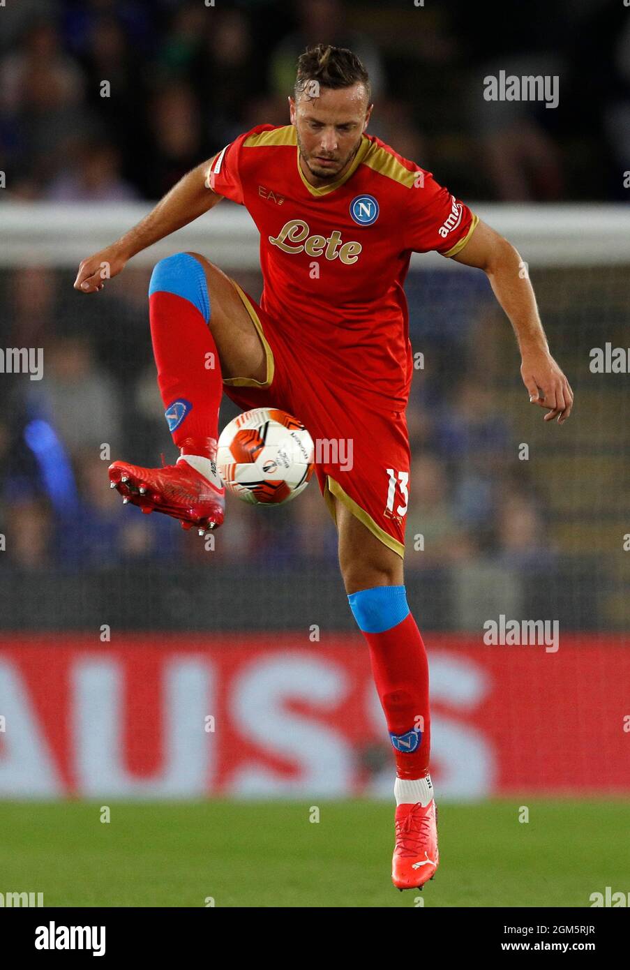 Leicester, Großbritannien. September 2021. Amir Rrahmani aus Neapel beim Spiel der UEFA Europa League im King Power Stadium, Leicester. Bildnachweis sollte lauten: Darren Staples/Sportimage Credit: Sportimage/Alamy Live News Stockfoto