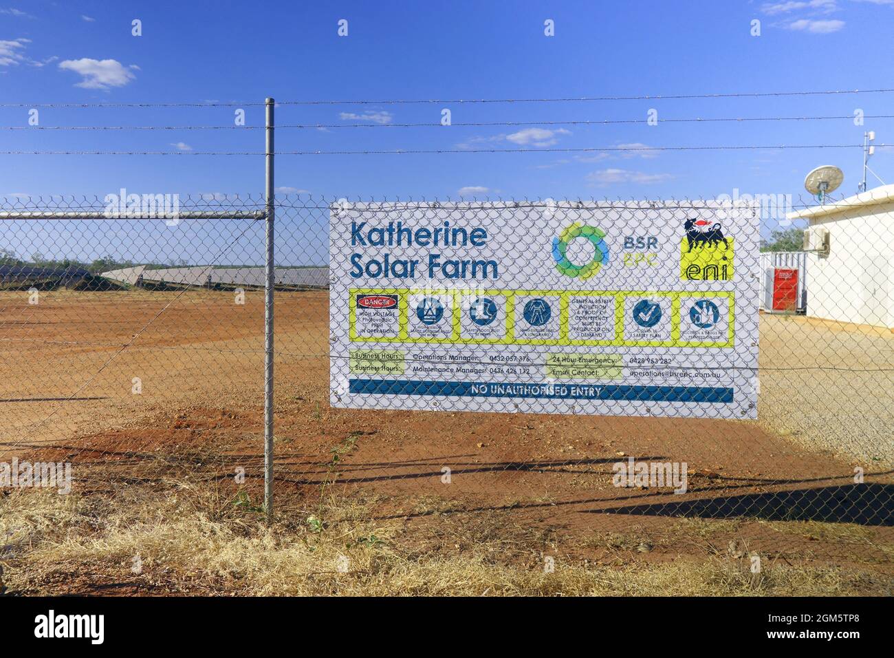 Katherine Solar Farm, außerhalb von Katherine, Northern Territory, Australien. Keine PR Stockfoto