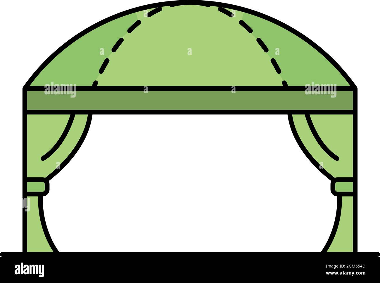 Ikone des Hochzeitszelts. Umriss Hochzeitszelt Vektor Symbol Farbe flach isoliert auf weiß Stock Vektor