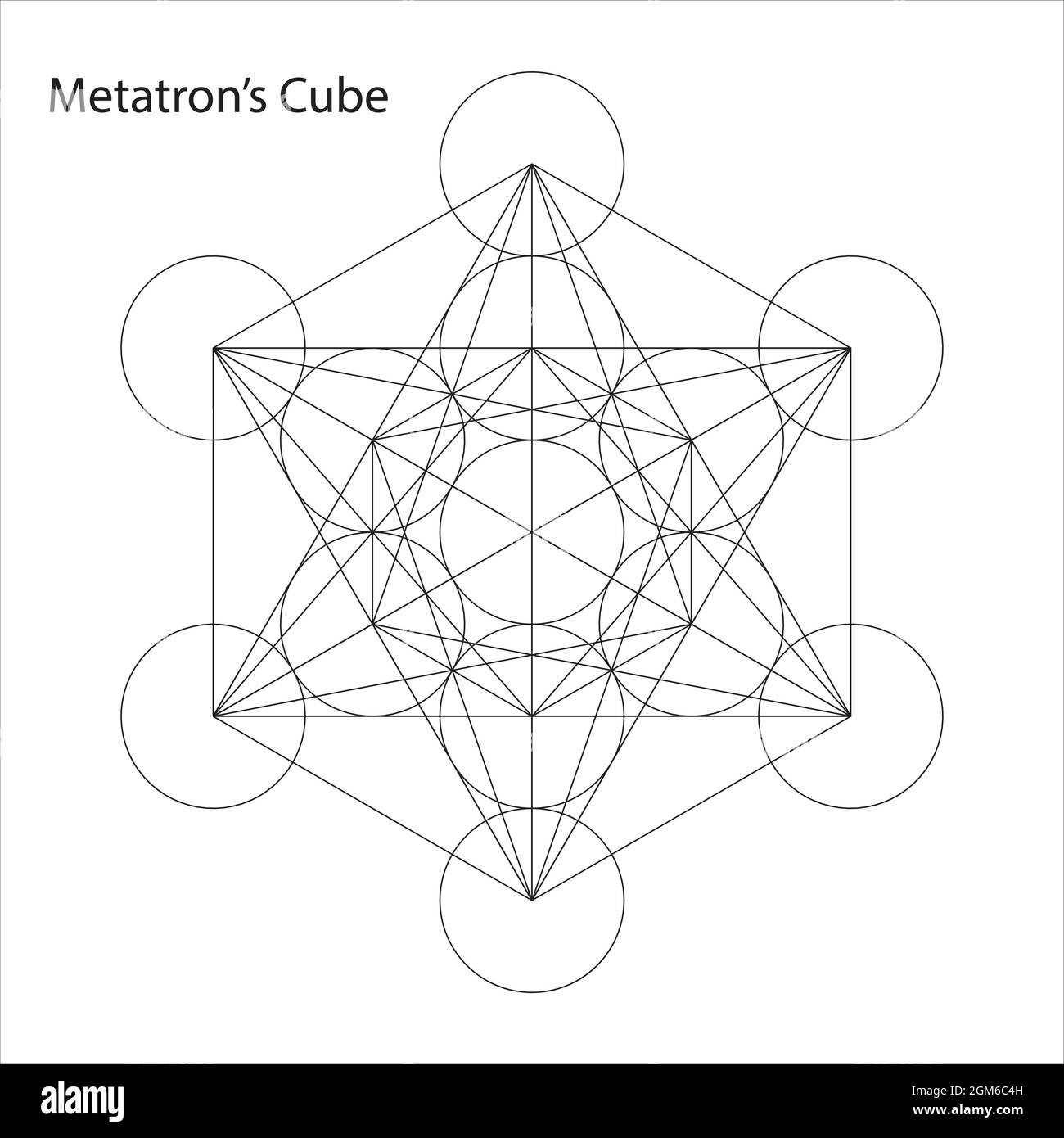 Meta-tron-Würfel. Metatrons Würfel. Sakrale Geometrie klassisches Symbol. Vektorgrafik für Aktien Stock Vektor