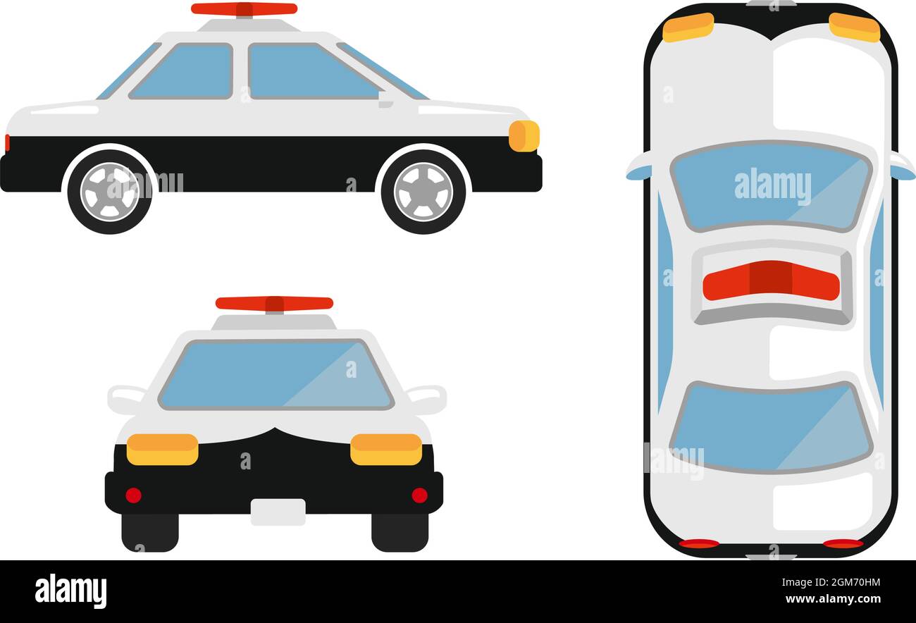 Japanische Polizei Auto Vektor Illustration Set Stock Vektor