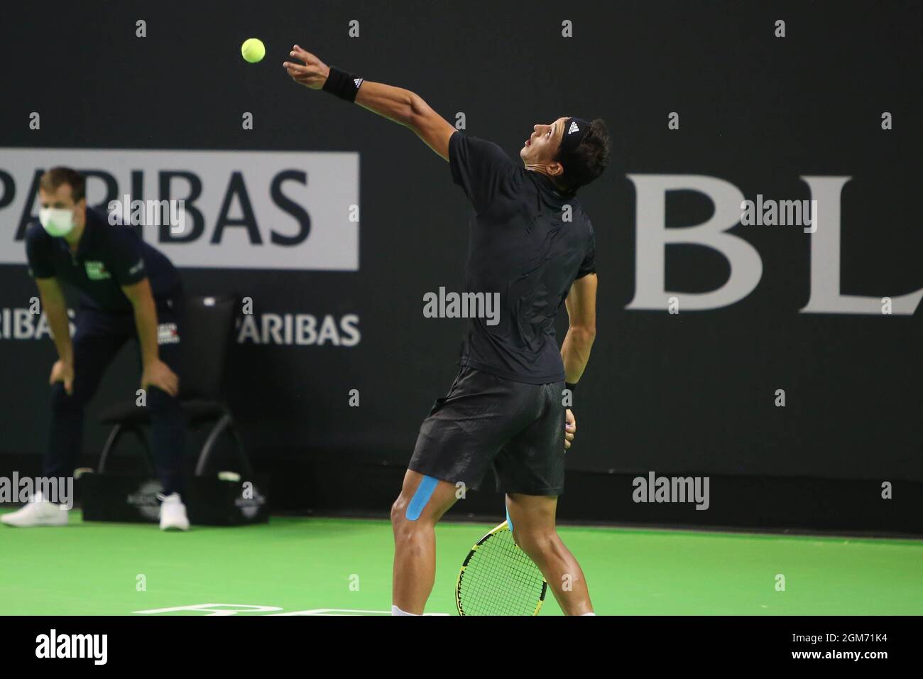 Antoine Hoang von France 8eme Finale während des Open de Rennes Turniers am 16. September 2021 beim Open Blot Rennes in Rennes, Frankreich - Foto Laurent Lairys / DPPI Stockfoto