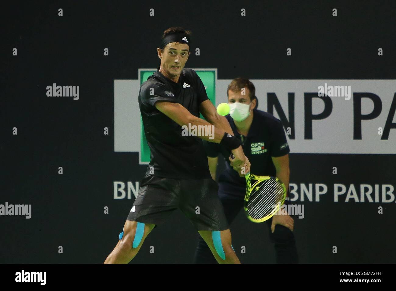 Antoine Hoang von France 8eme Finale während des Open de Rennes Turniers am 16. September 2021 beim Open Blot Rennes in Rennes, Frankreich - Foto: Laurent Lairys/DPPI/LiveMedia Stockfoto