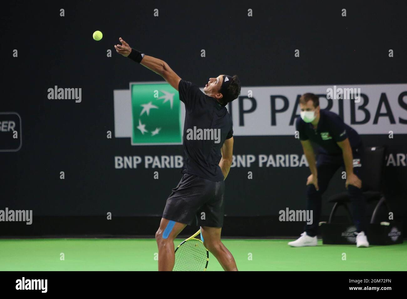 Antoine Hoang von France 8eme Finale während des Open de Rennes Turniers am 16. September 2021 beim Open Blot Rennes in Rennes, Frankreich - Foto: Laurent Lairys/DPPI/LiveMedia Stockfoto