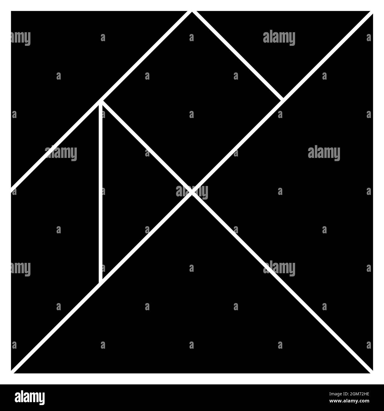 Tangram Basis schwarz suare Stücke Vektorgrafik Stock Vektor