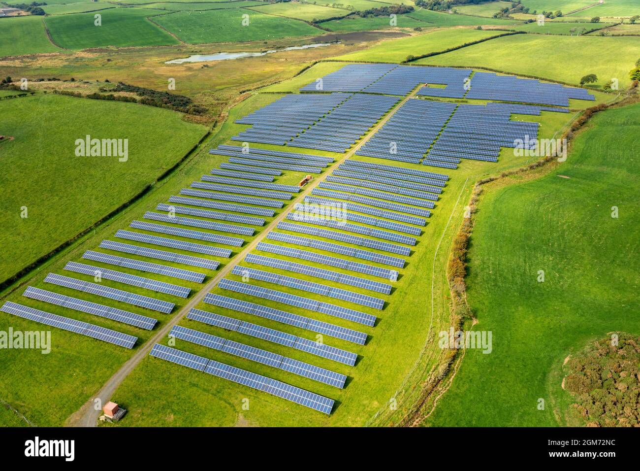 Loch Craigs Solar Park, Stevenson, Ayrshire, Schottland, Großbritannien Stockfoto