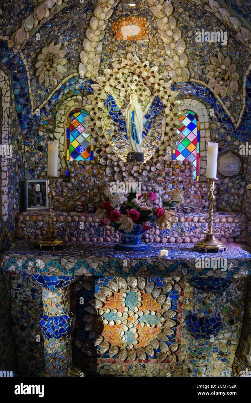 Der Altar in der Kleinen Kapelle, Guernsey Stockfoto