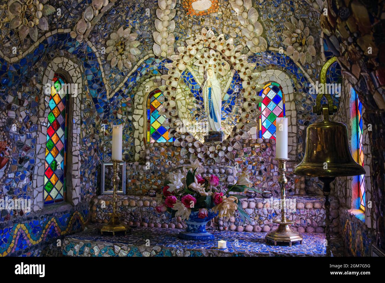 Der Altar in der Kleinen Kapelle, Guernsey Stockfoto