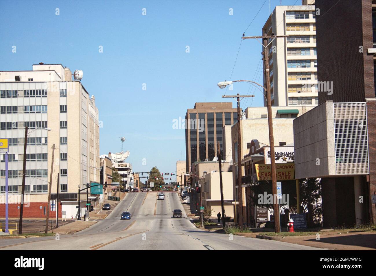 Tyler, Texas: Historische Innenstadt Tyler Blick nach Norden auf Broadway Ave Stockfoto