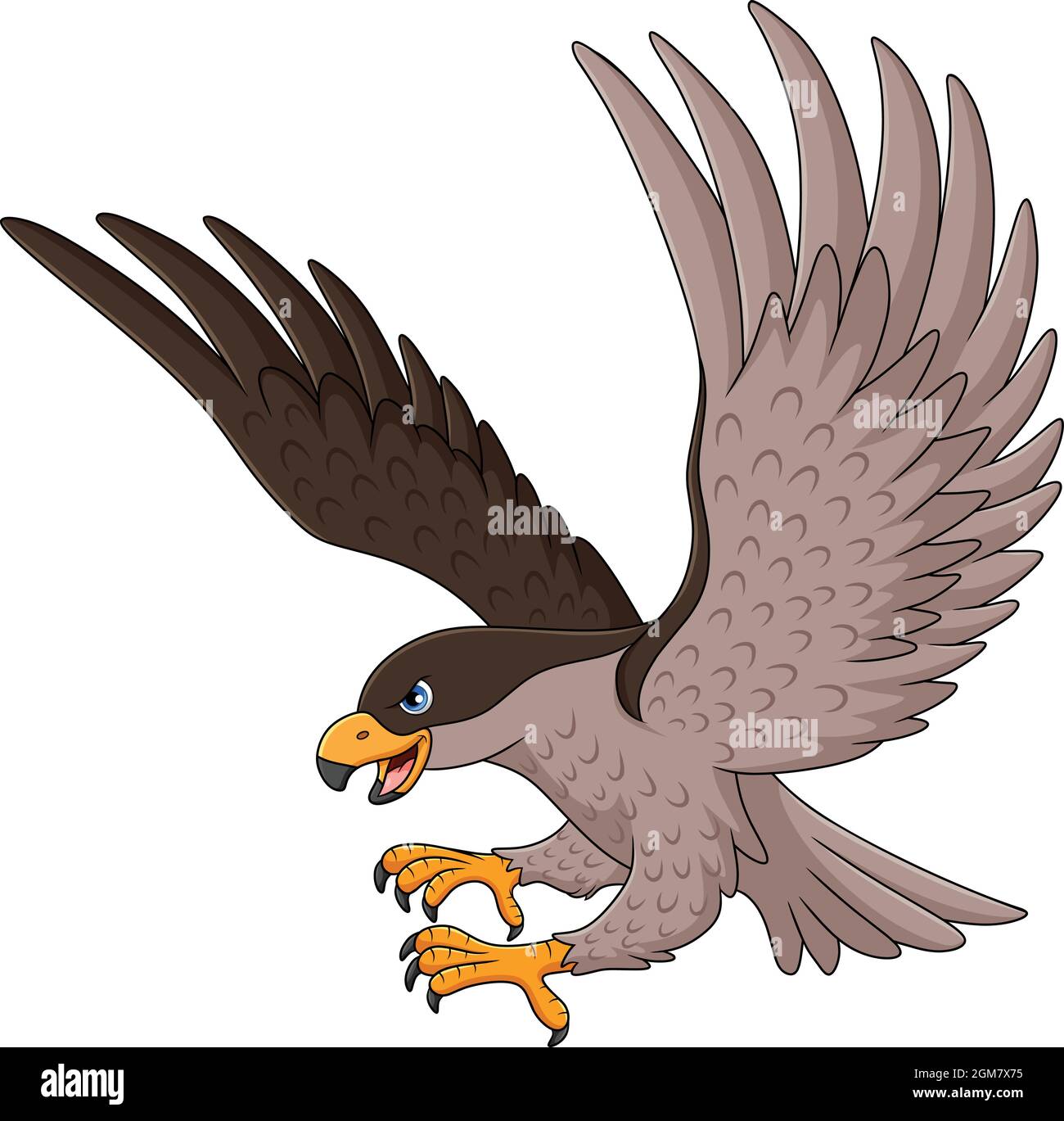 Fliegende Hawk Cartoon Vektorgrafik Stock Vektor