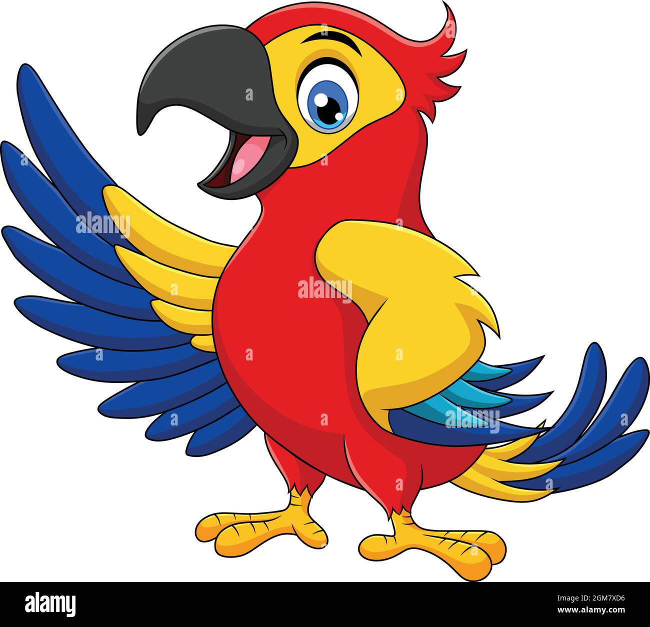 Niedliche Papagei Cartoon Vektor Illustration Stock Vektor