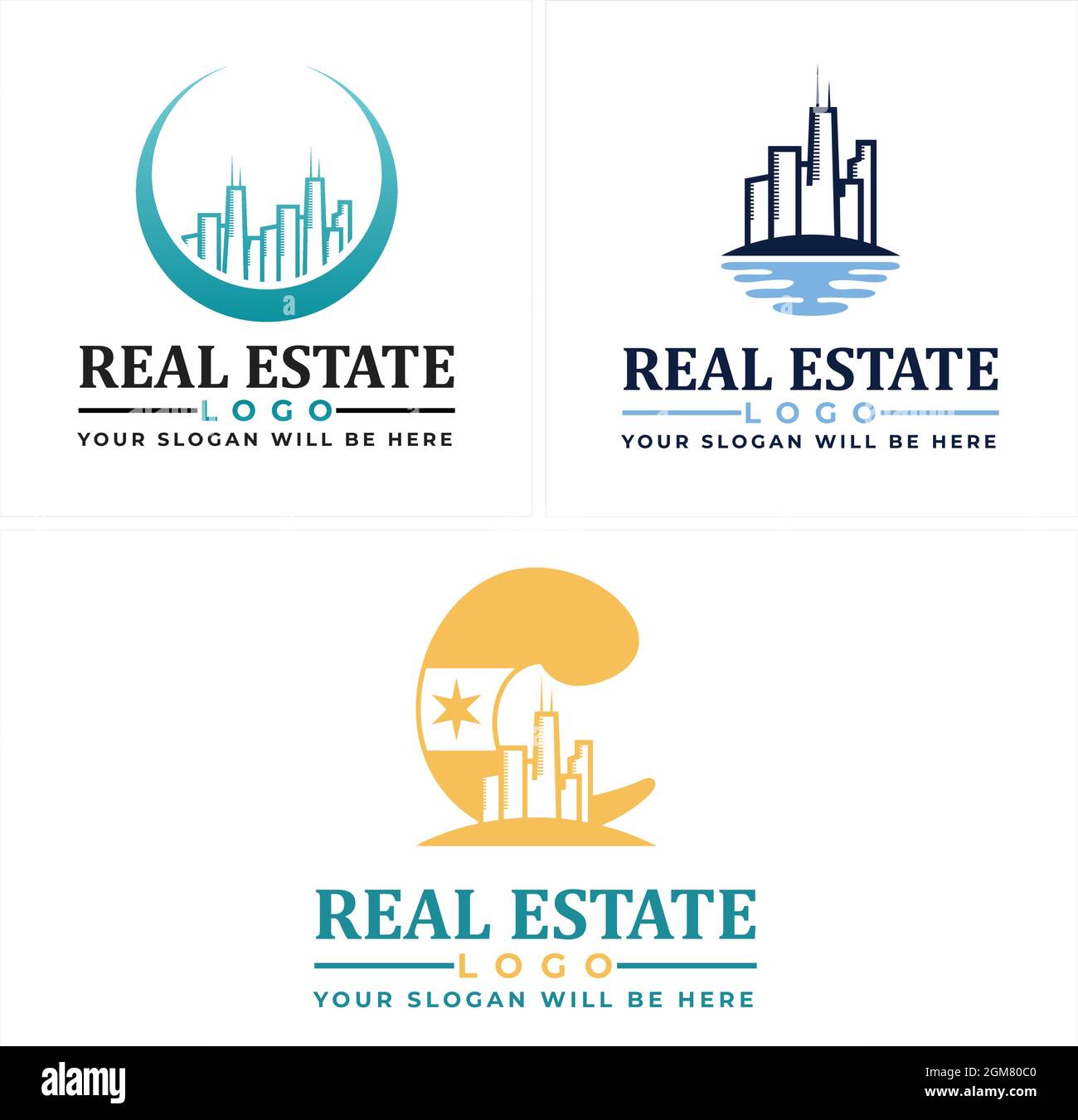 Immobilien Gebäude Wohnung Logo Design Stock Vektor