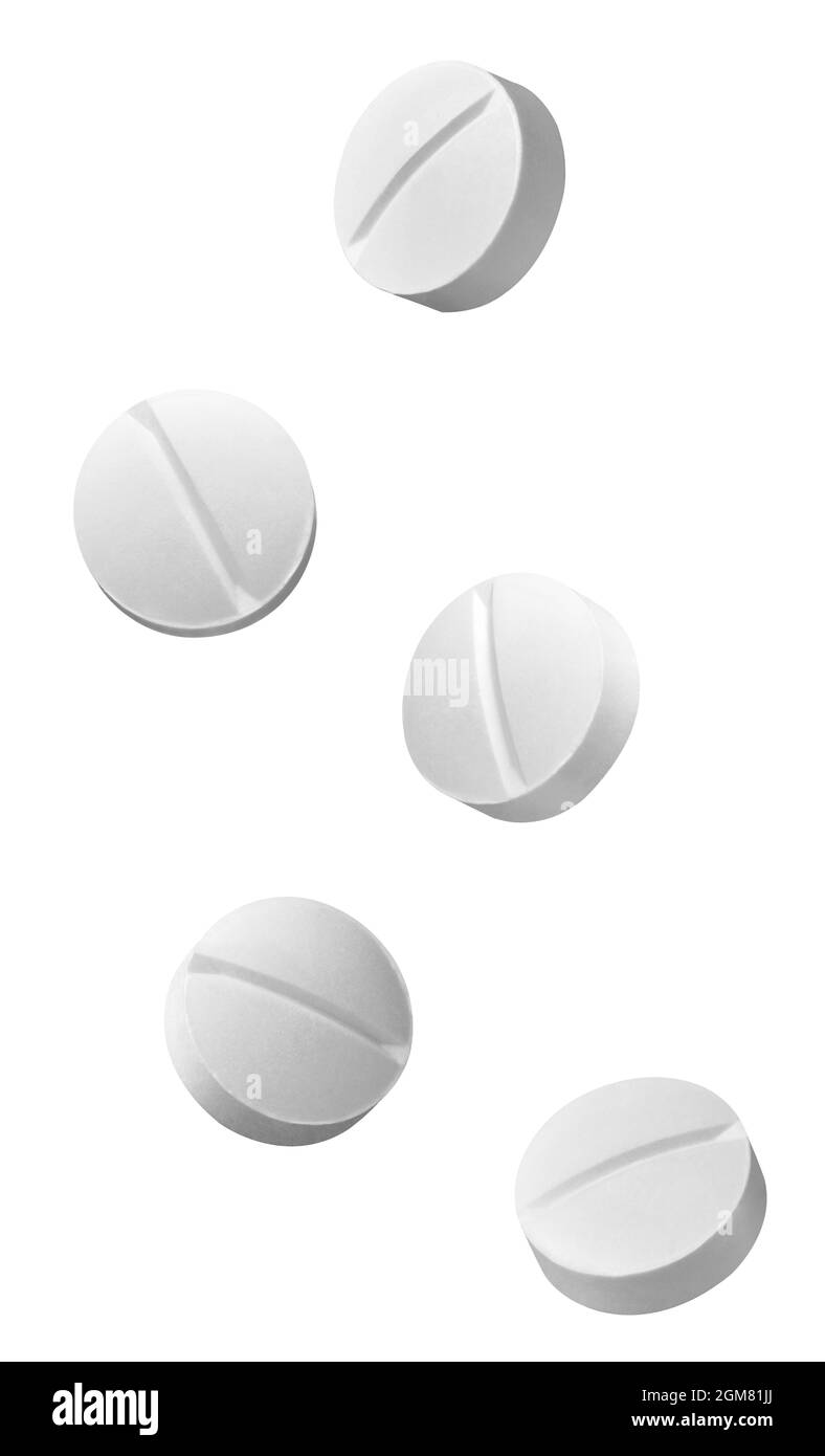 Weiße Pille medikamentöse Medikamente Stockfoto