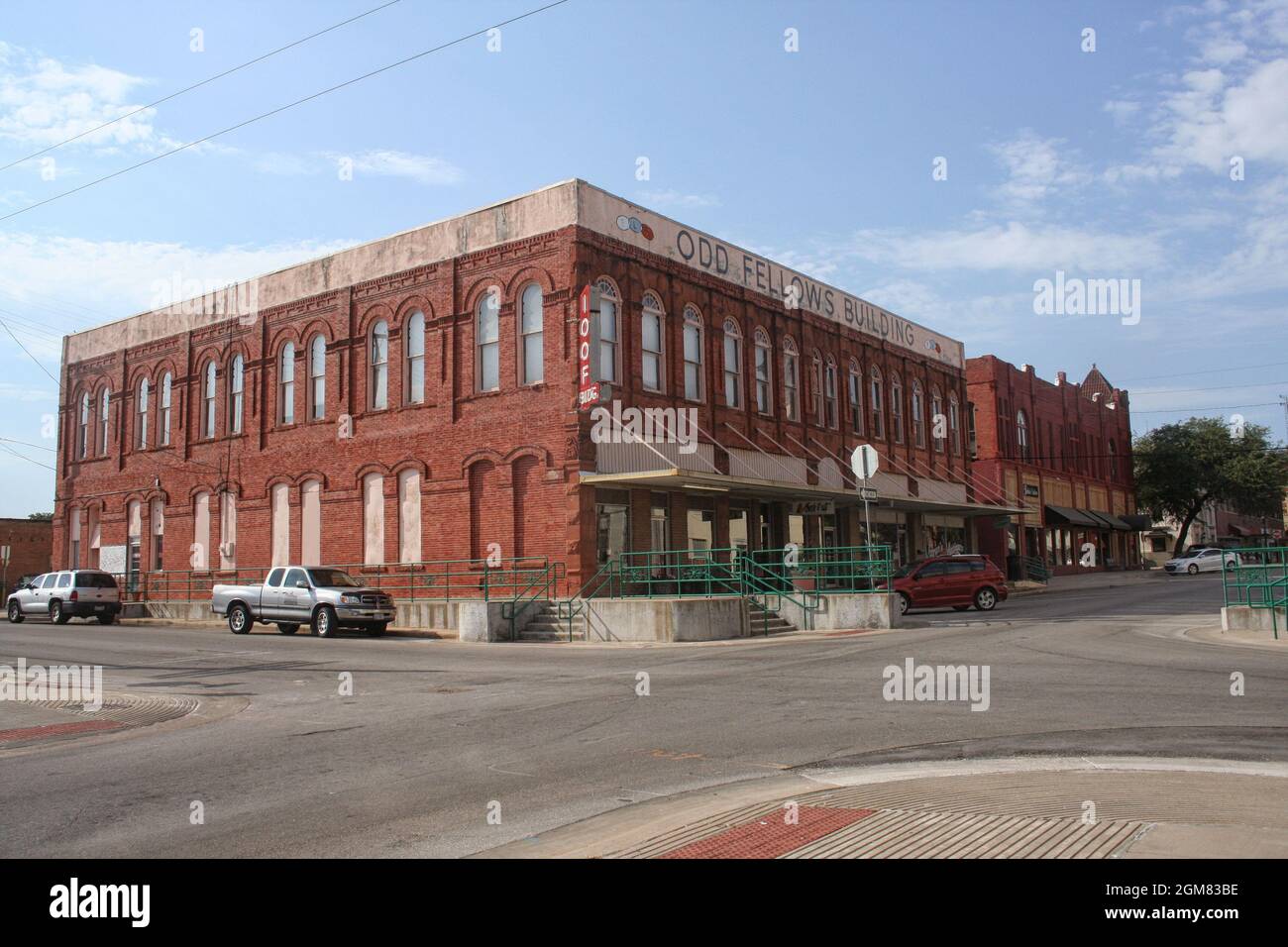 Waxahachie, TX : Historic International Odd Fellows Building in der Nähe der Innenstadt von Waxahachie. Stockfoto