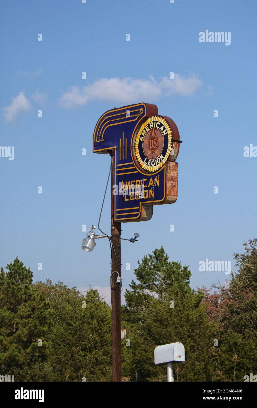 Tyler, TX : American Legion Hall Sign befindet sich außerhalb von Tyler, TX Stockfoto