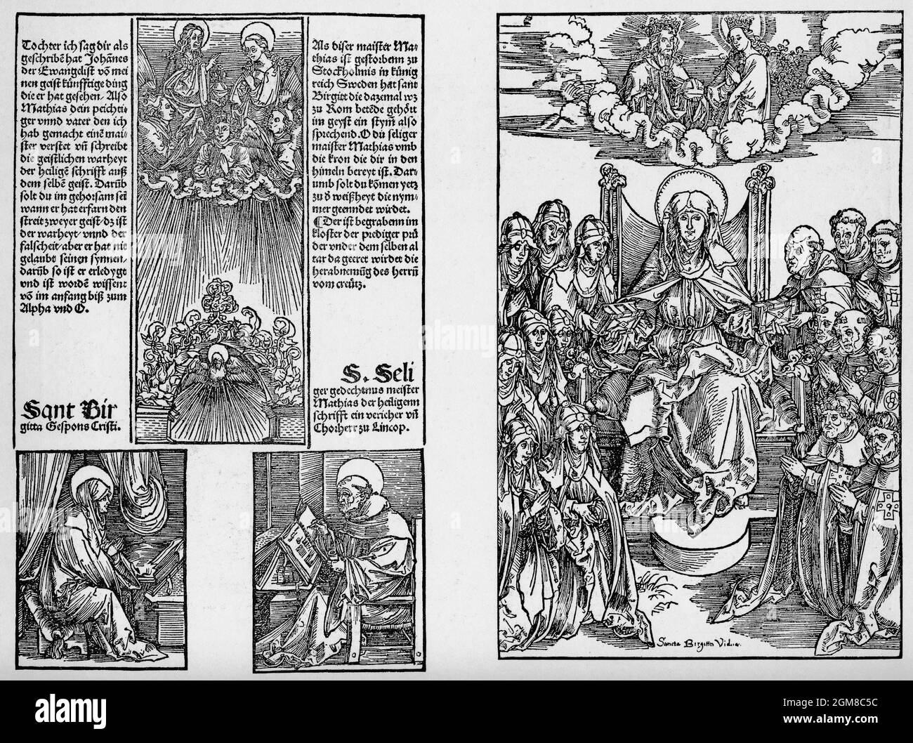 Aus der himmlischen Offenbarung der hl.Birgitta, Nürnberg, A. Koberger, 1502. Die Schnitte aus Albrecht Dürers Werkstatt.aus der Himmlischen Offenbarung Stockfoto