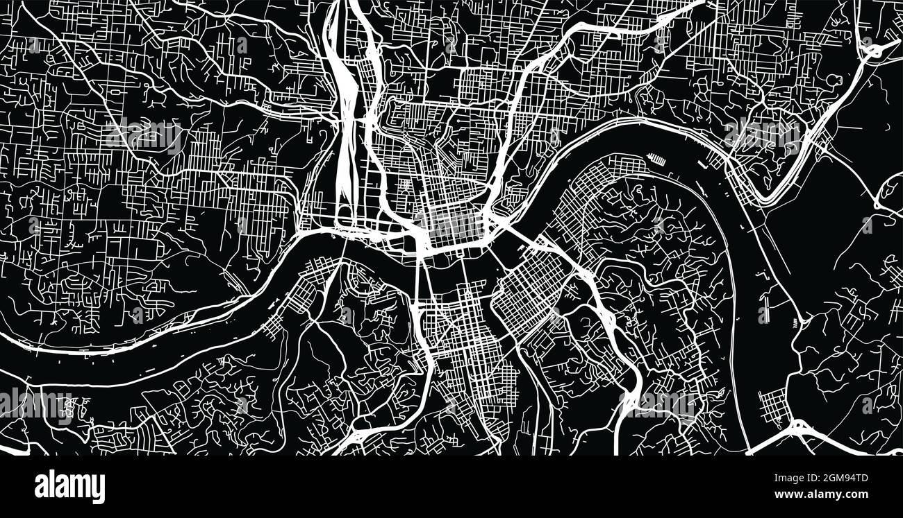 Städtischer Vektor-Stadtplan von Cincinnati, Ohio , Vereinigte Staaten von Amerika Stock Vektor