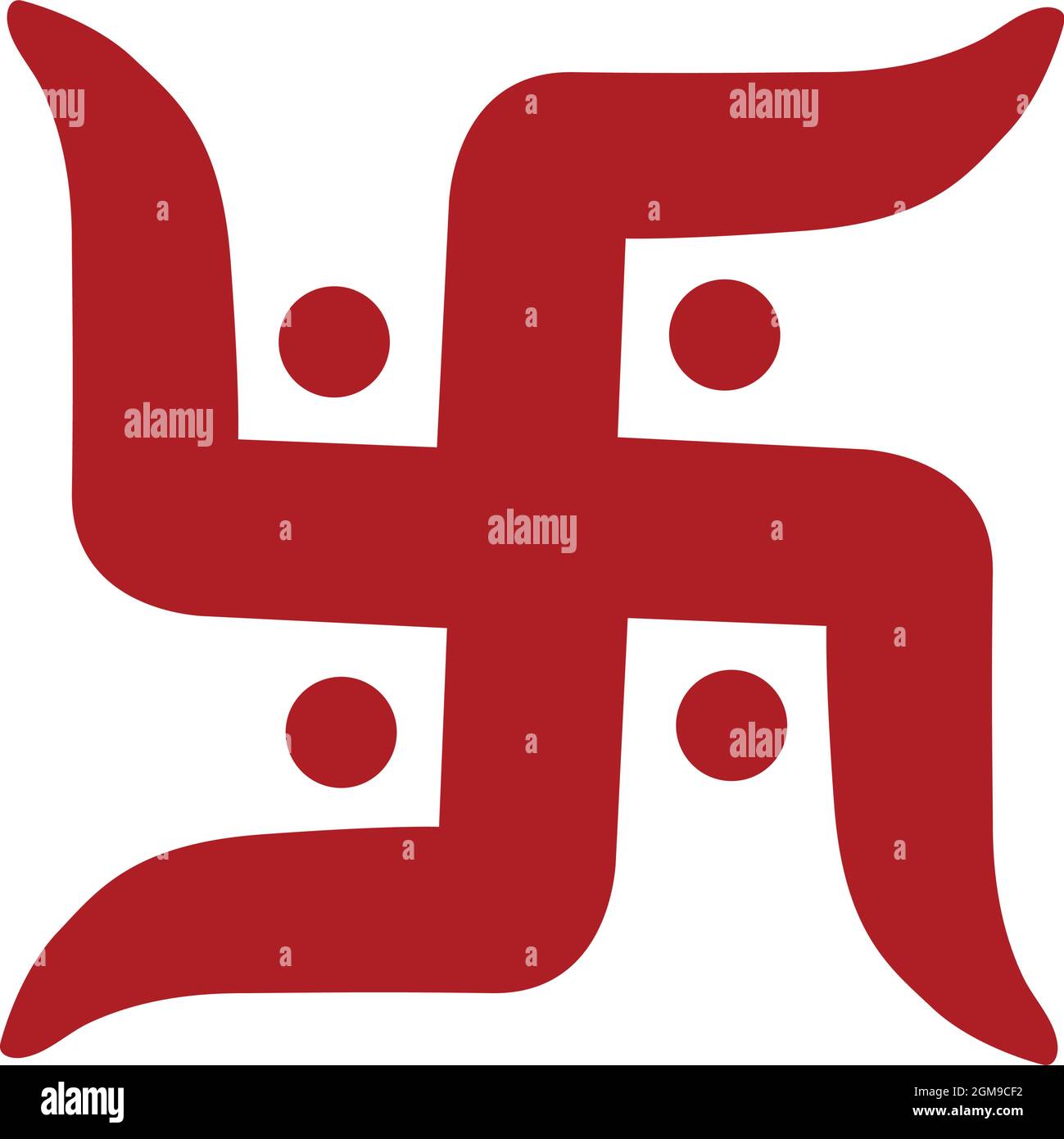 Swastik rotes indisches spirituelles Symbol. Hinduismus Swastik Illustration. Indisch, Hindu, Worte des Segens Stock Vektor