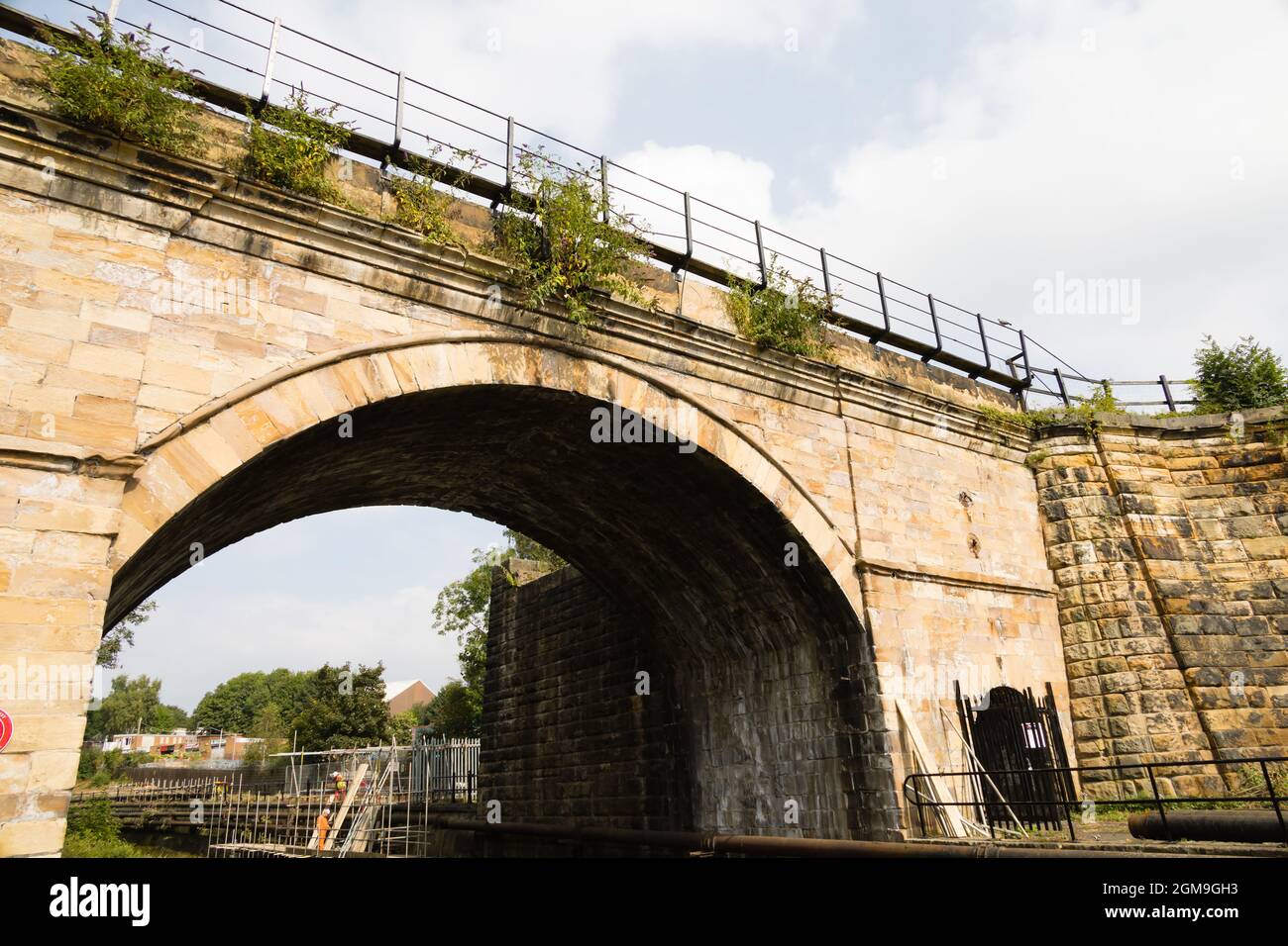 Die Eisenbahnbrücke Skerne. Die älteste Eisenbahnbrücke. Darlington, County Durham, England. Entworfen Von Ignatius Bonomi. 1824 Stockfoto