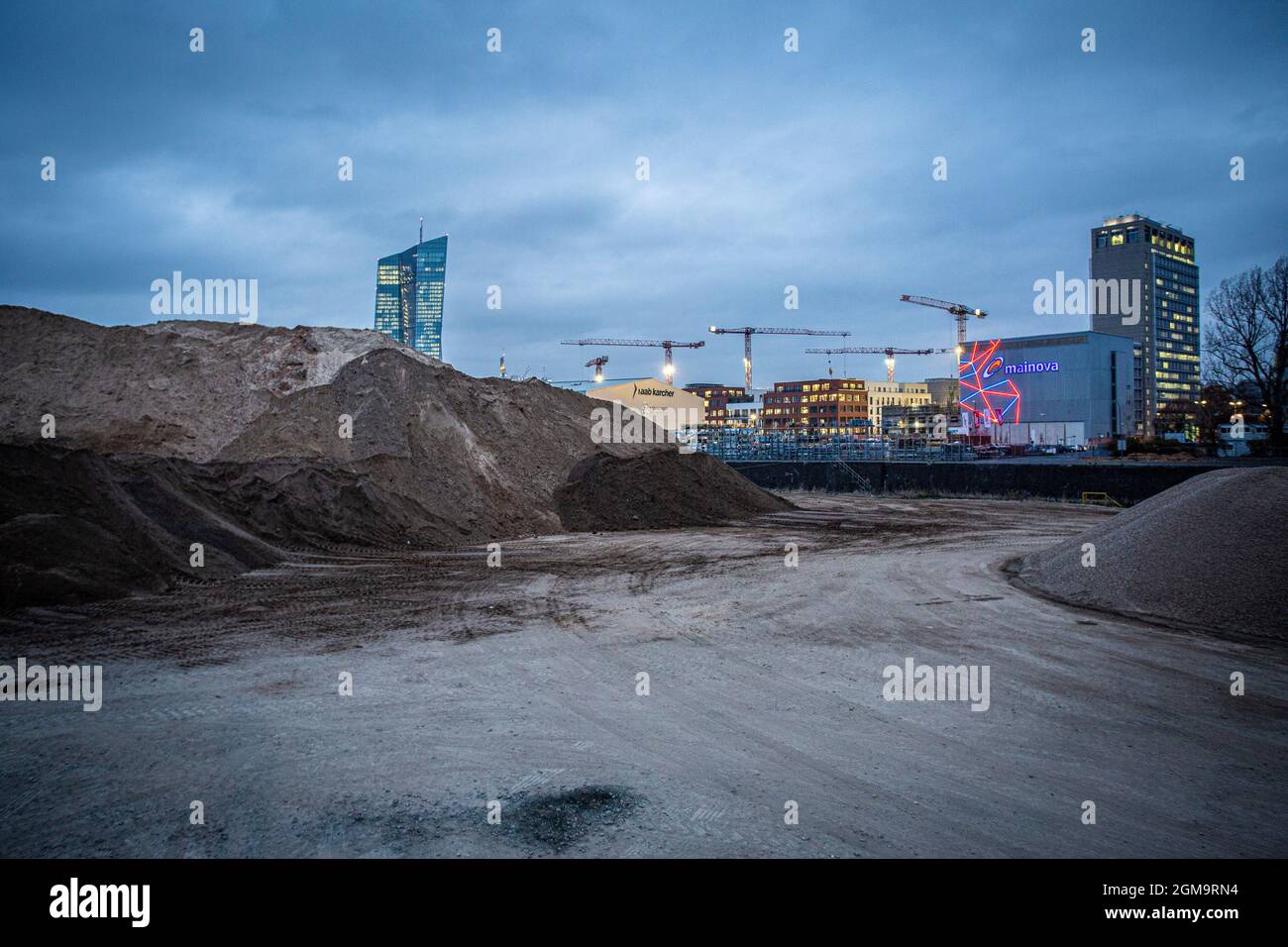 Lieferant in Osthafen, Industriehafen in Frankfurt am Main Stockfoto