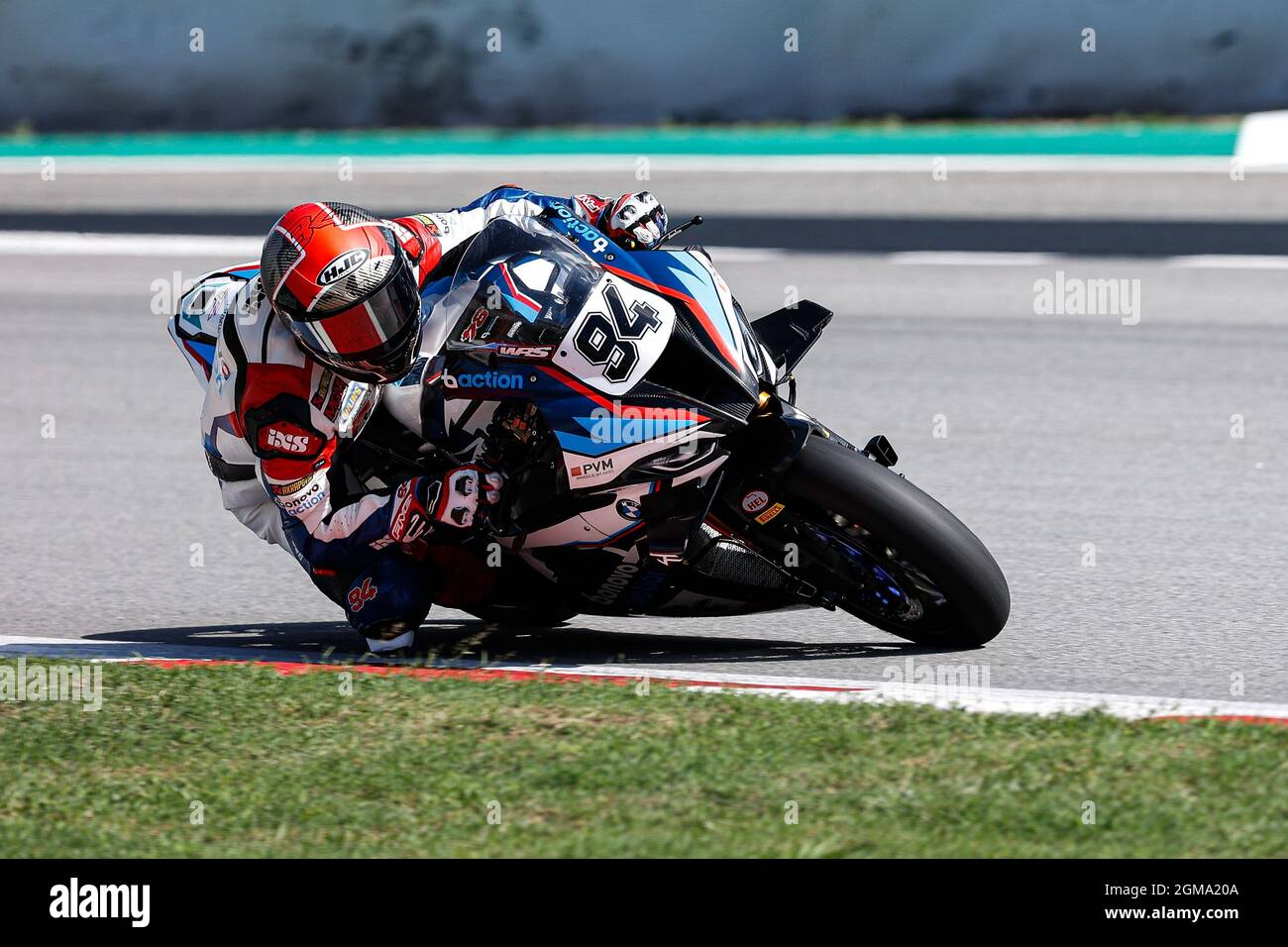 Jonas Folger vom Bonovo MGM Racing Team mit BMW M 1000 RR während der Hyundai N Catalunya WorldSBK Runde der FIM World Superbike Championship auf dem Circuit de Catalunya in Barcelona, Spanien. Stockfoto