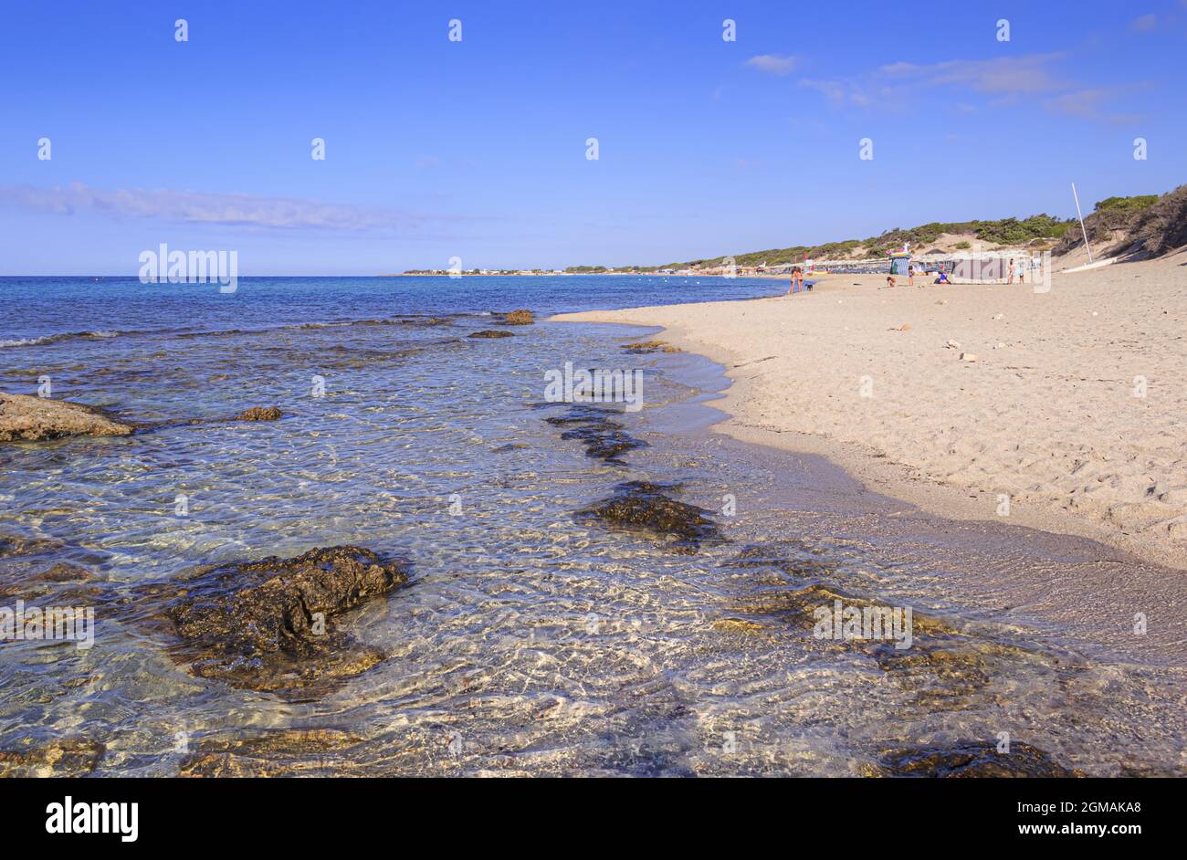 Die schönsten Strände Italiens: Punta Prosciutto in Apulien. Die Küste ist ein Paradies im Herzen des Salento. Stockfoto