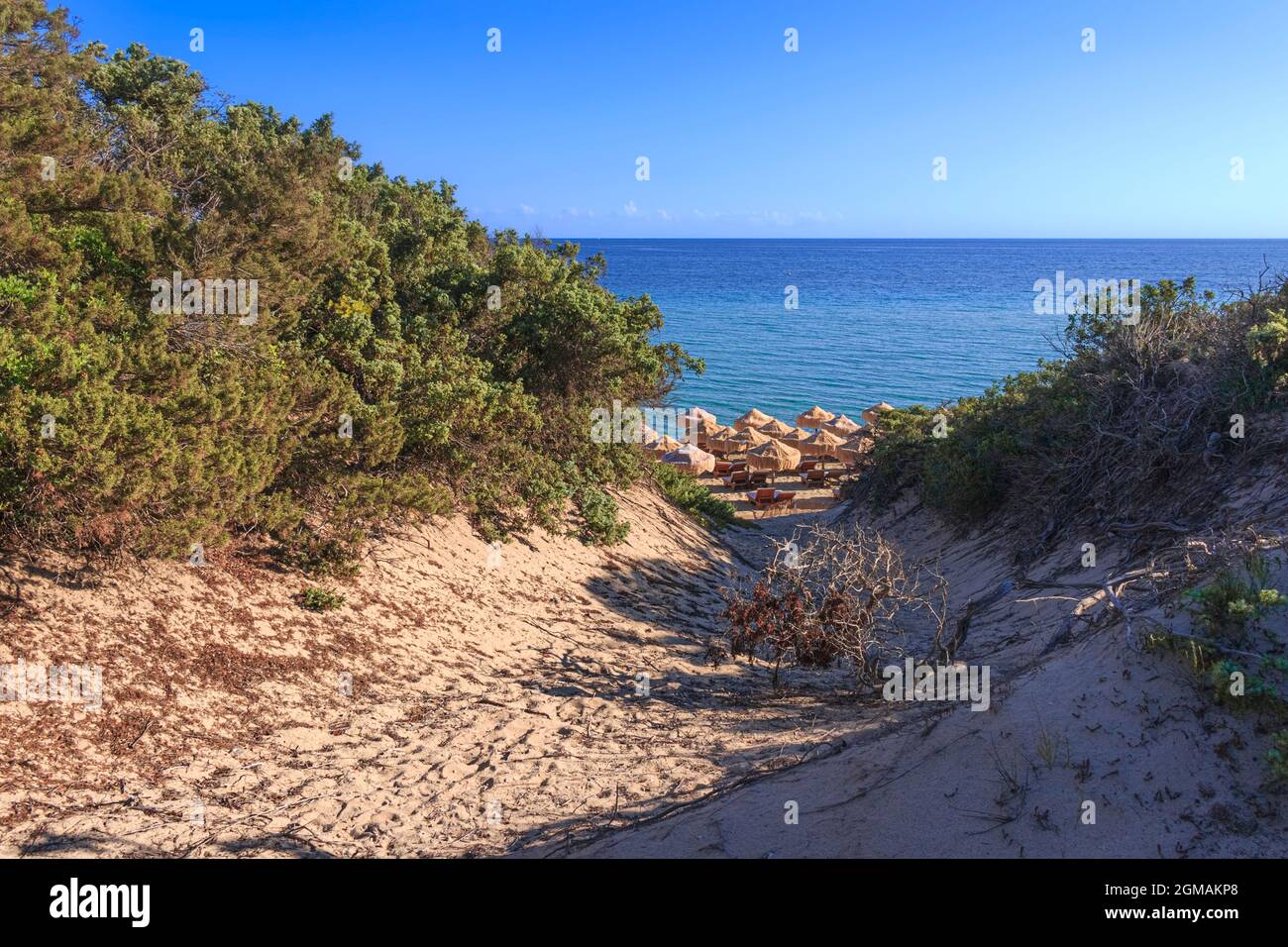 Die schönsten Strände Italiens: Punta Prosciutto in Apulien. Die Küste ist ein Paradies im Herzen des Salento. Stockfoto